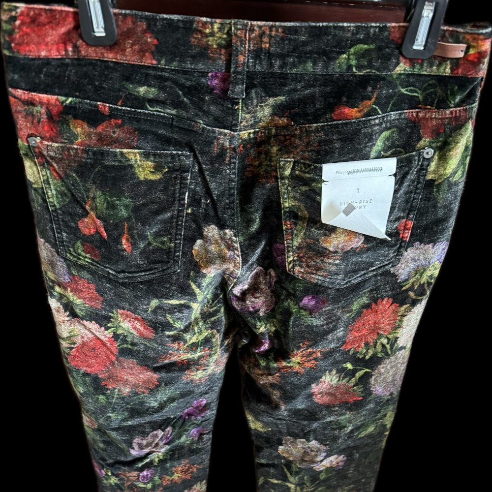 Floral Velvet Skinny Ankle-PILCRO & THE LETTERPRESS ANTHROPOLOGIE Sz 30